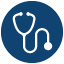 Icon illustration of a stethoscope.