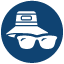 Icon illustration of a sunhat and sunglasses.
