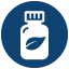 Icon illustration of a bottle of vitamins.